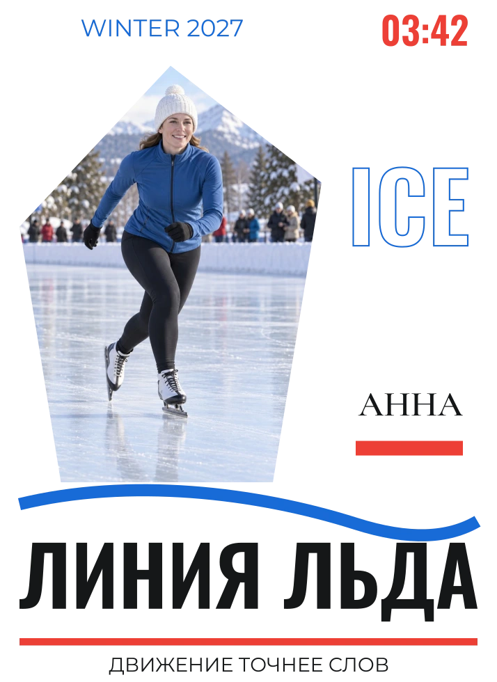 Линия льда — шаблон для печати