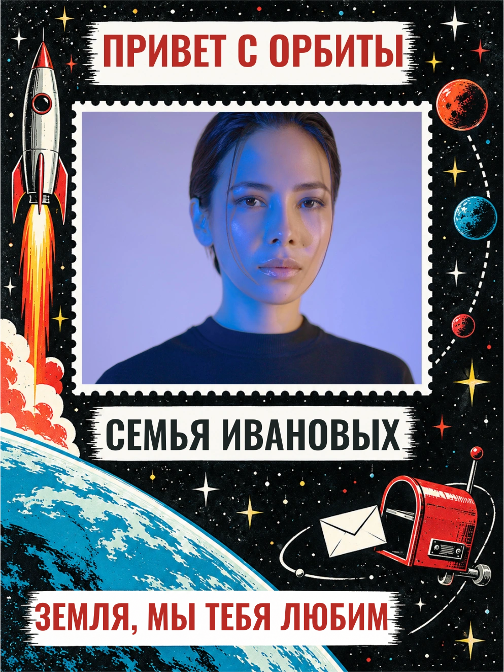 Привет с орбиты — шаблон для фартука