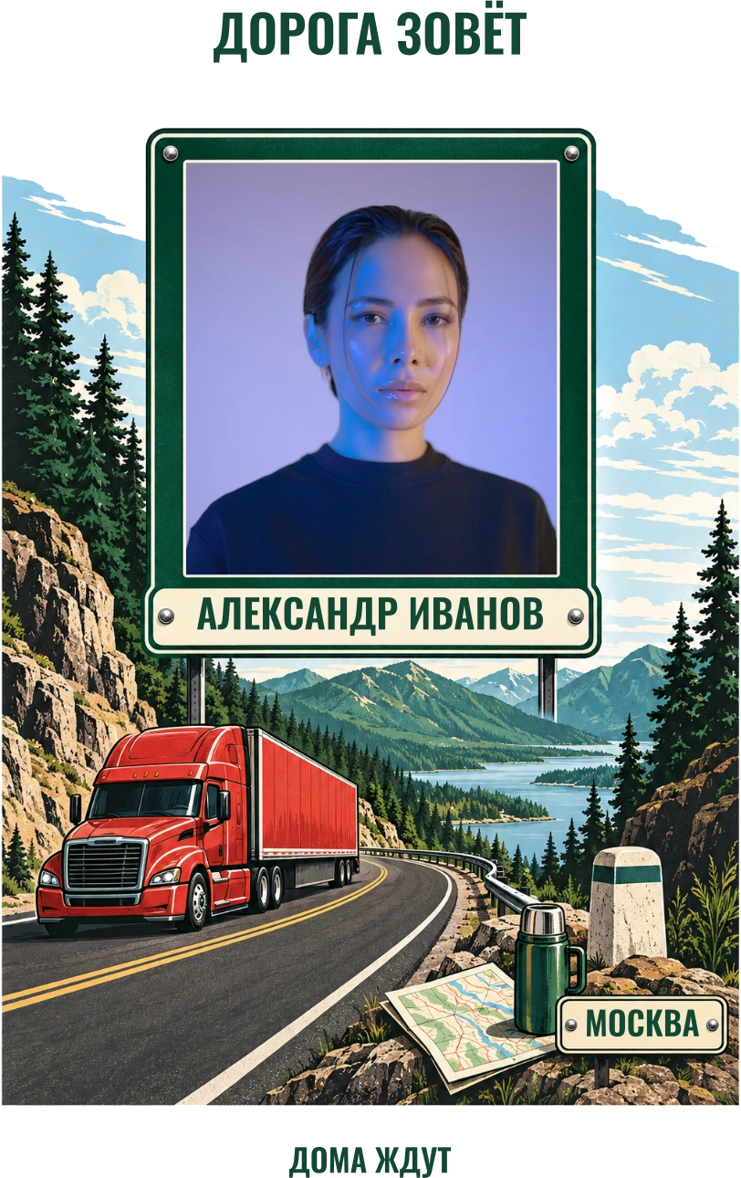 Дорога зовёт — шаблон для печати