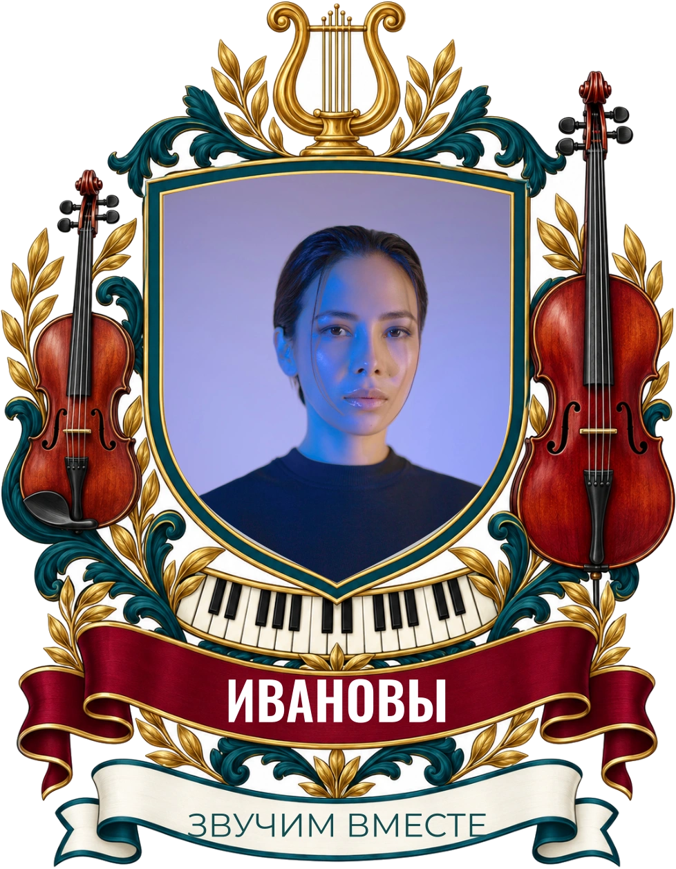 Семейный оркестр — шаблон для печати