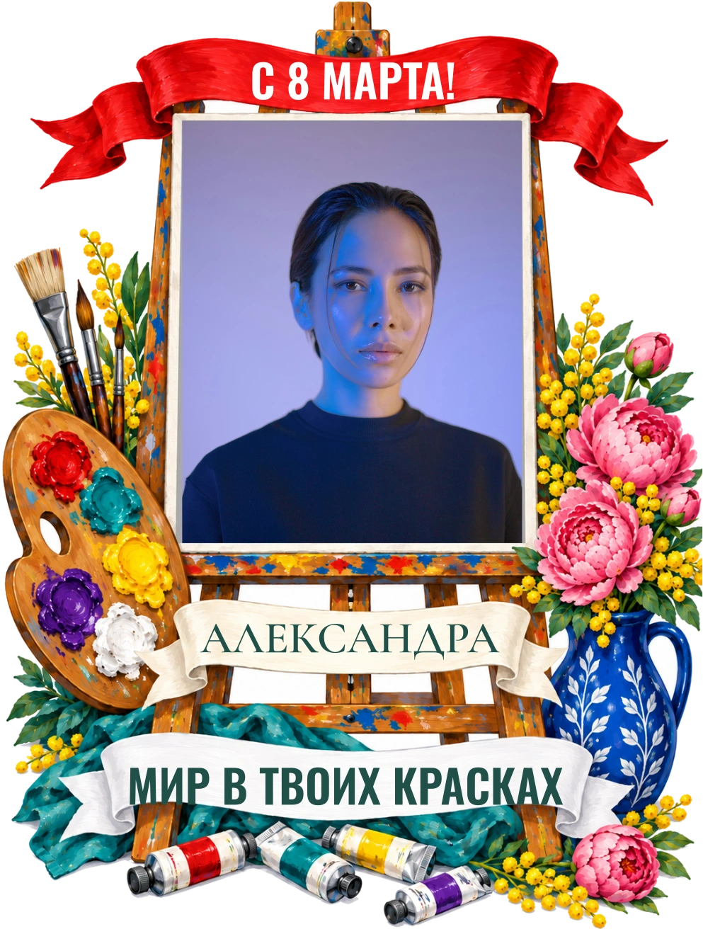 Мир в твоих красках — шаблон для футболки